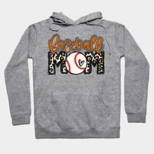 Baseball Mom Orange Leopard Baseball Mama Hoodie